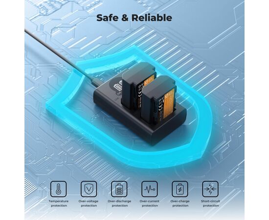 K&F CONCEPT Kit 2 Baterias NP-FZ100 2600mAh com Carregador Duplo