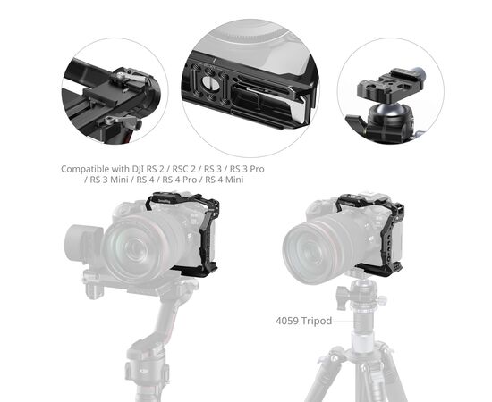 SMALLRIG 5953 HawkLock Quick Release Half Cage para Canon EOS R6 Mark III / R6 Mark II / R5 Mark II