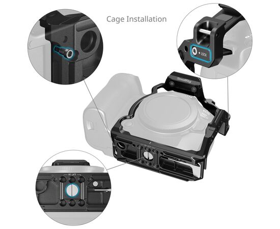 SMALLRIG 5953 HawkLock Quick Release Half Cage para Canon EOS R6 Mark III / R6 Mark II / R5 Mark II