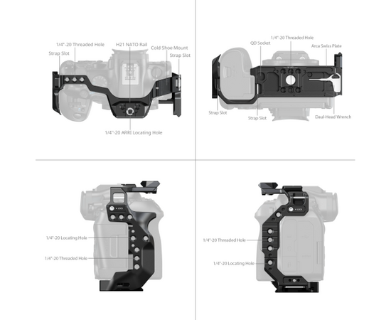 SMALLRIG 5954 HawkLock Quick Release Cage para Canon EOS R6 Mark III / R6 Mark II