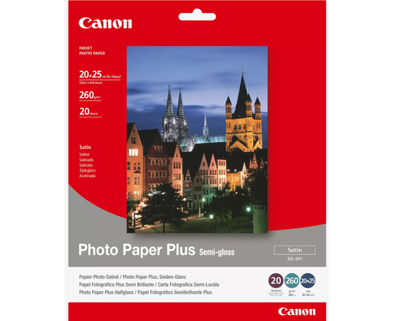 CANON Papel para Impressora Jato de Tinta Semi Brilhante SG-201 25x30cm - 20 folhas