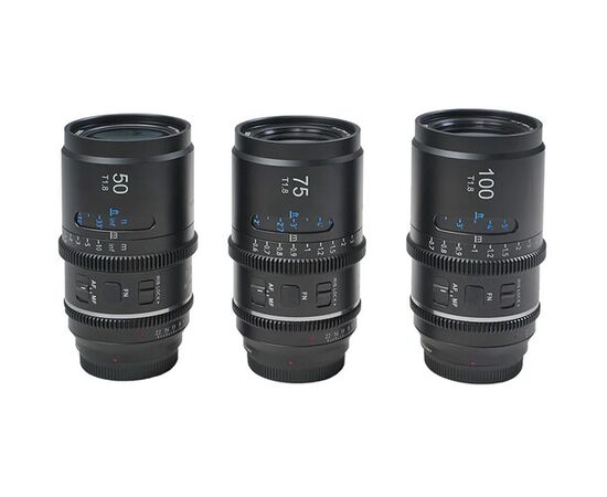 SIRUI Kit Astra Anamórfica 50mm, 75mm, 100mm T1.8 1.3x FF Sony E Blue Flare