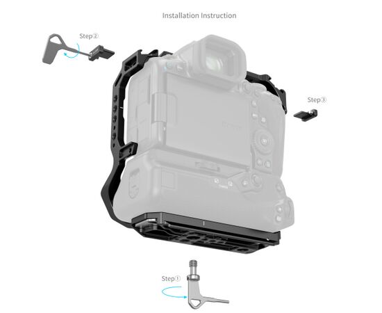 SMALLRIG 5623 Cage para Canon EOS R5 Mark II com punho de bateria BG-R20