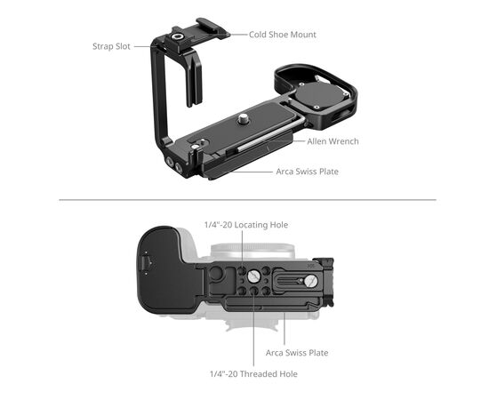 Placa de montagem em L SmallRig com slot AirTag para Canon EOS R6 Mark III / R6 Mark II 5962