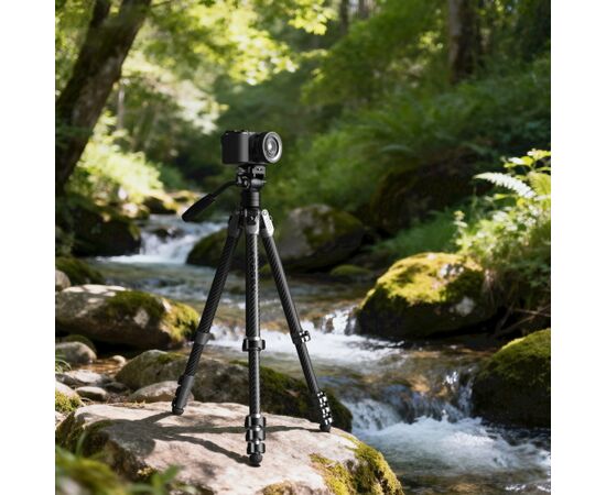 SMALLRIG 5477 Tripé portátil de fibra de carbono para vídeo AP255Pro