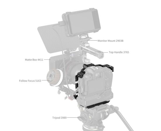 SMALLRIG 5623 Cage para Canon EOS R5 Mark II com punho de bateria BG-R20