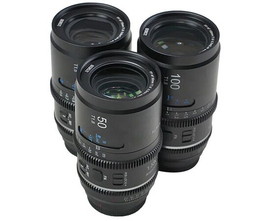 SIRUI Kit Astra Anamórfica 50mm, 75mm, 100mm T1.8 1.3x FF Sony E Blue Flare