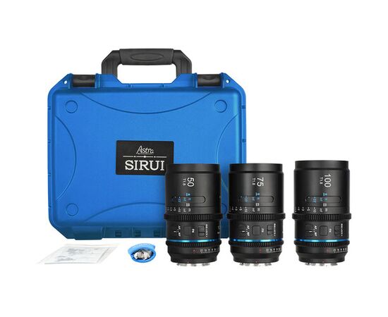 SIRUI Kit Astra Anamórfica 50mm, 75mm, 100mm T1.8 1.3x FF Sony E Blue Flare