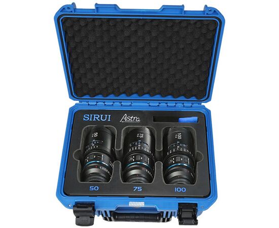 SIRUI Kit Astra Anamórfica 50mm, 75mm, 100mm T1.8 1.3x FF Sony E Blue Flare