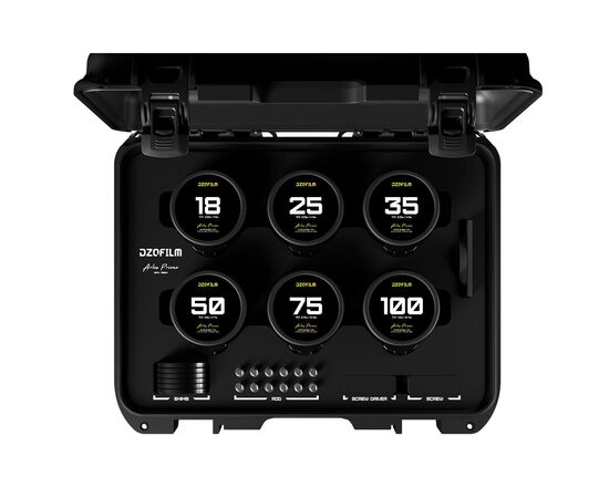 DZO FILM Kit Arles Prime 18mm, 25mm, 35mm, 50mm, 75mm, 100mm PL mount