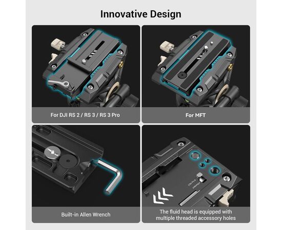 SMALLRIG 3751B Tripé de Vídeo AD-01 com Cabeça Fluída