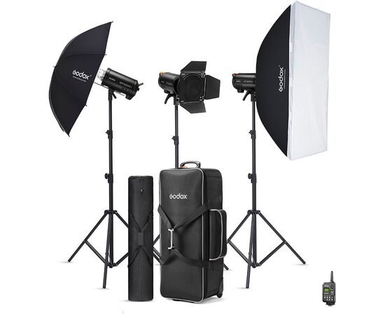 GODOX Kit Triplo Flash de Estúdio QT400IIM