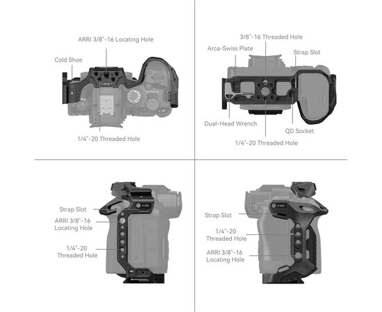 SMALLRIG 4161 Cage Black Mamba para Canon R6 II/III