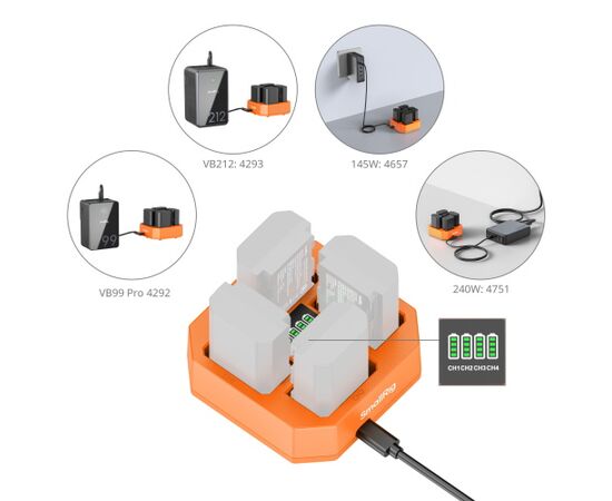 SMALLRIG 4839 Carregador para 4 baterias NP-FZ100