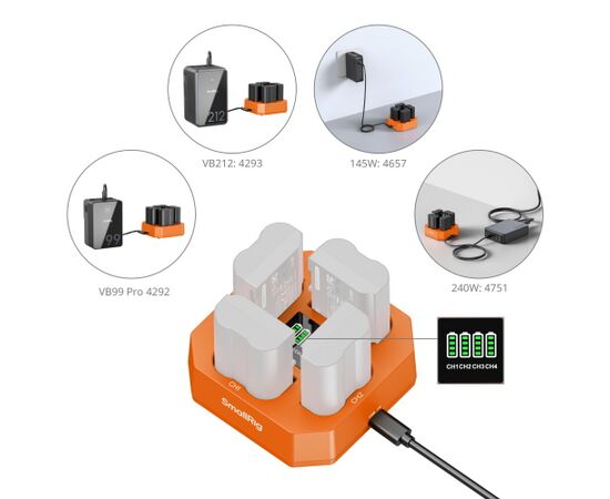 SMALLRIG 5747 Carregador para 4 baterias EN-EL15c