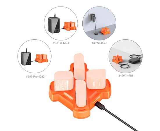 SMALLRIG 5748 Carregador para 4 baterias DMW-BLK22