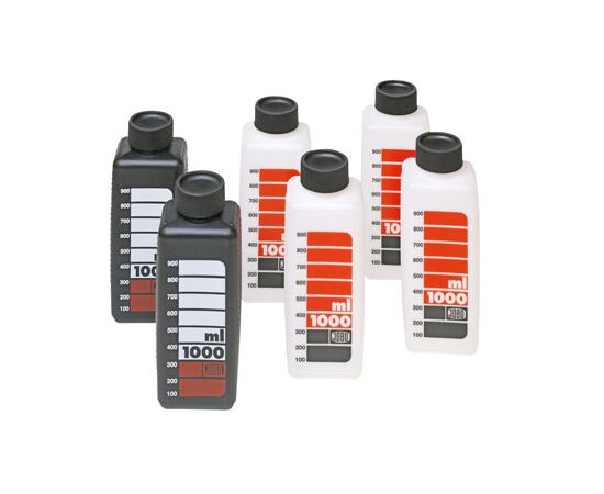 JOBO Frascos Graduados 1L (4x branco e 2x preto)