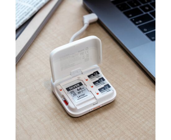 PGYTECH Estojo/Leitor de Cartões SD / MicroSD CreateMate - Branco