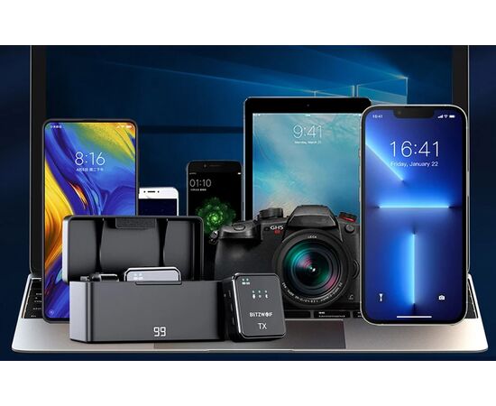 BLITZWOLF Microfone Wireless BW-SX63 (2TX + 1RX + CX)