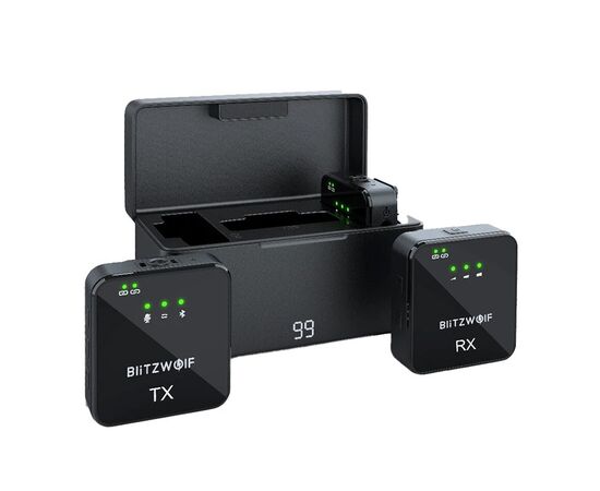 BLITZWOLF Microfone Wireless BW-SX63 (2TX + 1RX + CX)