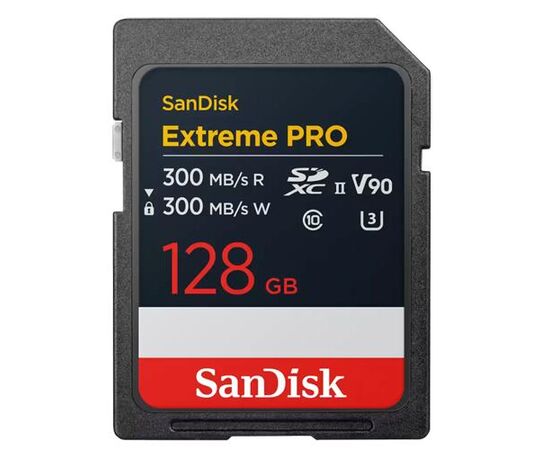 SANDISK Extreme Pro SDCX 300MB/s Classe10 V90 U3 UHS-II - 128GB