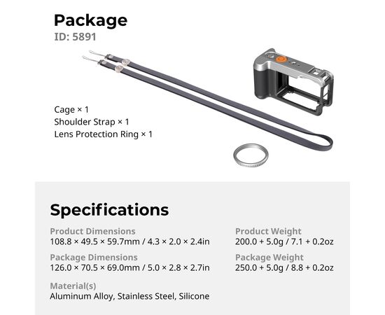 SMALLRIG 5891 Kit Cage para DJI Osmo Action 6