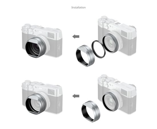 SMALLRIG 5851 Kit de Filtro UV + Pára-sol para Fujifilm X100V / X100VI - Prata