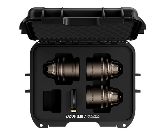 DZOFILM Kit Arcana 32mm, 45mm e 75mm T2.1 Anamórfica 1.5x PL-Mount