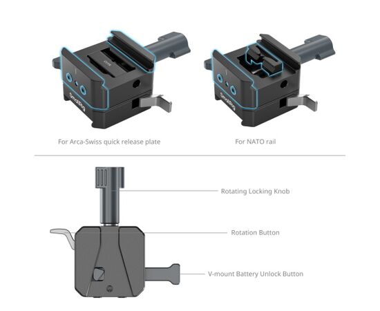 SMALLRIG 5690 Placa de Montagem Bateria V-Mount para Arca-Swiss/Trilho NATO
SMALLRIG 5690 Placa de Montagem Bateria V-Mount para Arca-Swiss/Trilho NATO