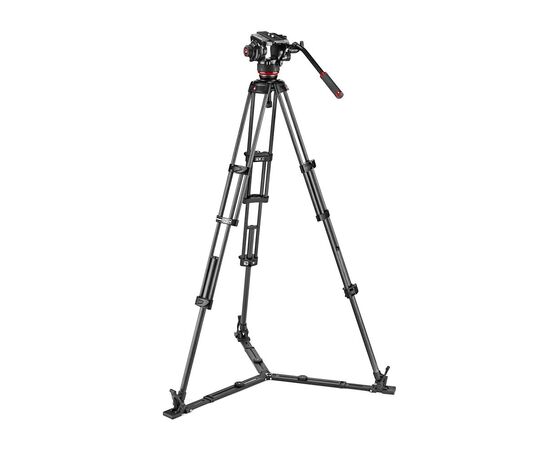 MANFROTTO Cabeça Esférica 504X com Tripé Duplo de Carbono e Estabilização ao Nível do Solo