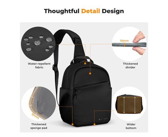 K&F CONCEPT Bolsa Transversal Urban Wander 08 - 5L (Preto)