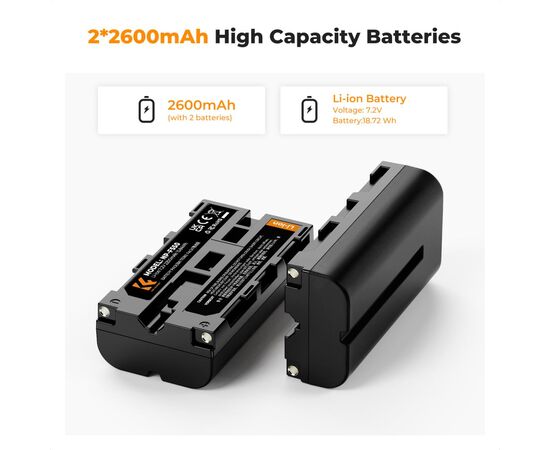 K&F CONCEPT KF28.0046 Kit Carregador Duplo USB-C + 2 Baterias NP-F550