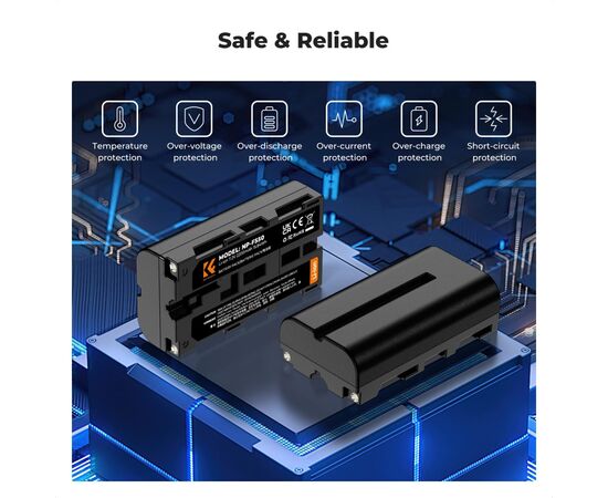 K&F CONCEPT KF28.0046 Kit Carregador Duplo USB-C + 2 Baterias NP-F550