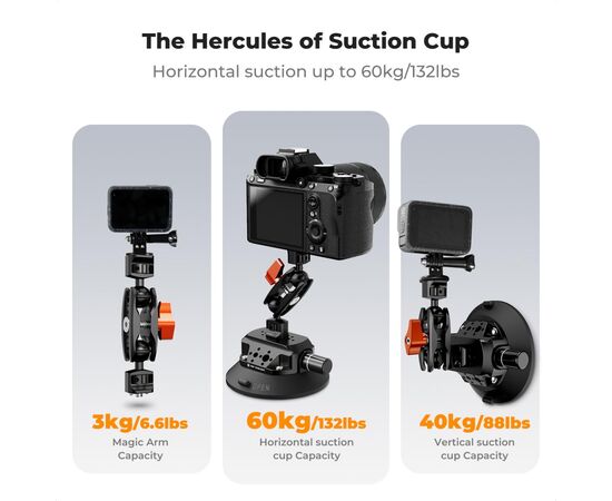 K&F CONCEPT Braço mágico com Ventosa para Action Cams