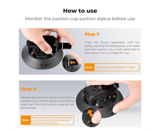 K&F CONCEPT Braço mágico com Ventosa para Action Cams