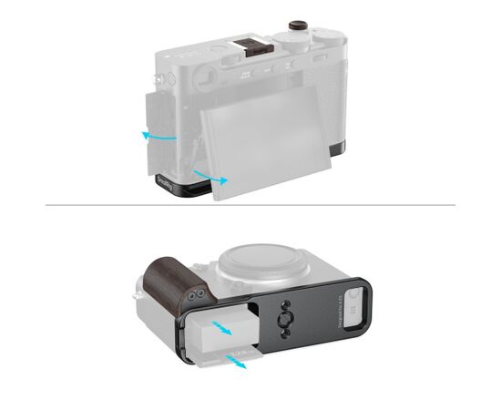 SMALLRIG 6237 L-Bracket com Punho de Madeira para Fujifilm X-E5 - Ebony/Preto