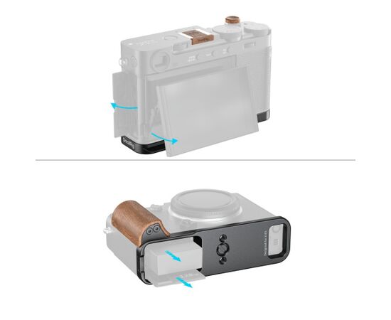 SMALLRIG 5985 L-Bracket com Punho de Madeira para Fujifilm X-E5 - Rosewood/Preto