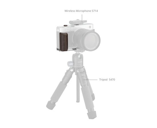 SMALLRIG 6236 L-Bracket com Punho de Madeira para Fujifilm X-E5 - Ebony/Prata