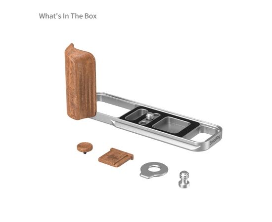 SMALLRIG 5984 L-Bracket com Punho de Madeira para Fujifilm X-E5 - Rosewood/Prata