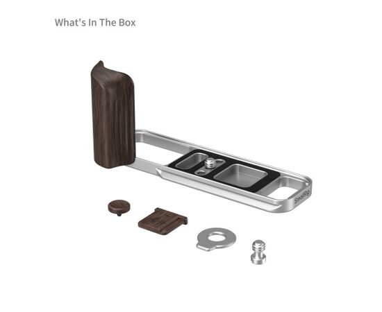 SMALLRIG 6236 L-Bracket com Punho de Madeira para Fujifilm X-E5 - Ebony/Prata