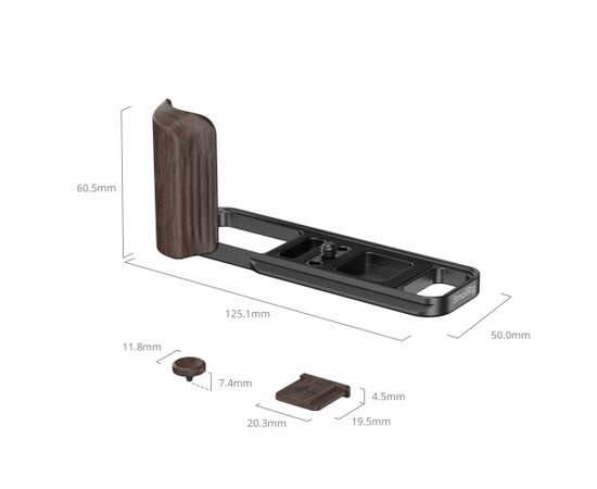 SMALLRIG 6237 L-Bracket com Punho de Madeira para Fujifilm X-E5 - Ebony/Preto