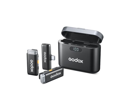 GODOX Microfone de Lapela Wireless WES USB-C (2TX+1RX)
