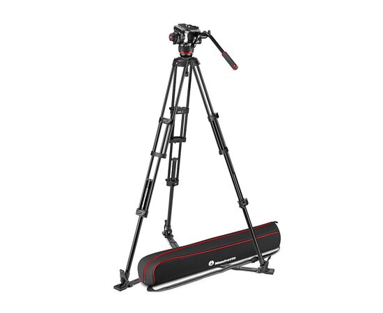 MANFROTTO Cabeça Esférica 504X com Tripé Duplo de Alumínio e Estabilizador de Solo