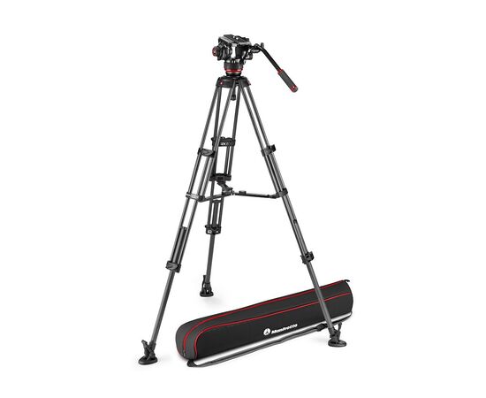 MANFROTTO Cabeça Esférica 504X com Tripé Duplo de Carbono e Estabilizador Central