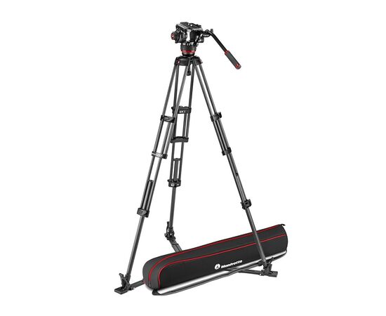 MANFROTTO Cabeça Esférica 504X com Tripé Duplo de Carbono e Estabilização ao Nível do Solo