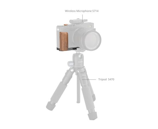 SMALLRIG 5985 L-Bracket com Punho de Madeira para Fujifilm X-E5 - Rosewood/Preto