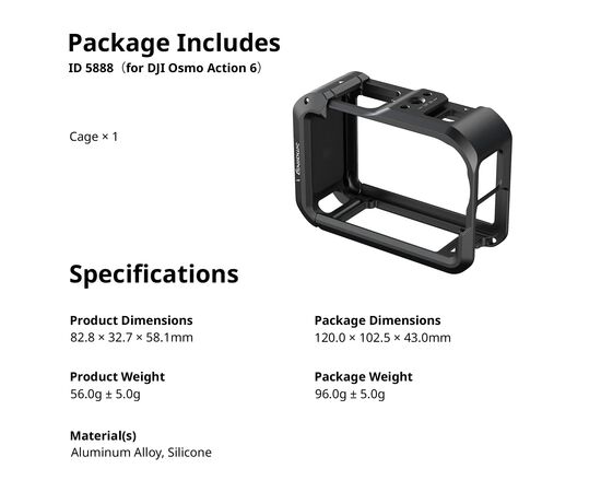 SMALLRIG 5888 Cage para DJI Osmo Action 6