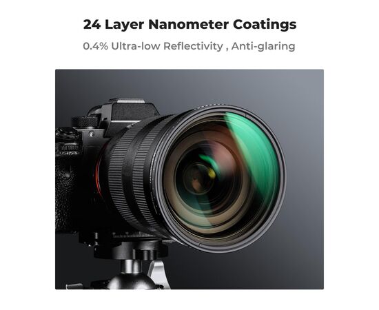 K&F CONCEPT Filtro Densidade Variável ND3-ND1000 NANO-D Series – 58mm