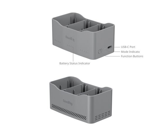 SMALLRIG 6501 Hub de Carregamento para Baterias DJI Mini 3/4/5 Pro 65W