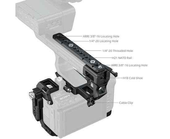 SMALLRIG 6777 Kit Cage HawkLock com Pega XLR Sony FX5